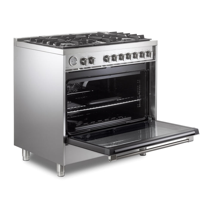 Verona Prima 36-Inch Freestanding Stainless Steel Gas Range With 5 Burners, 5.0 Cu. Ft. Convection Oven and Professional Performance