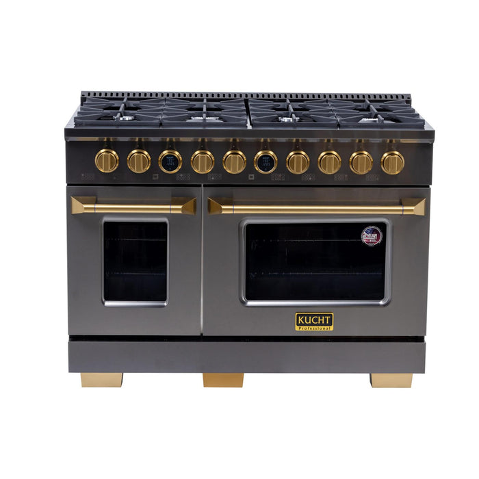 Kucht KXD 48” Pro Class Dual Fuel Range in Dark Titanium Stainless Steel