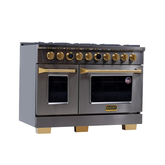 Kucht KXD 48 Lp 48” Pro Class Dual Fuel Range in Dark Titanium Stainless Steel