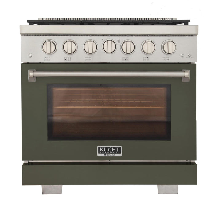 Kucht 360 36" Pro Class Gas Range in Green