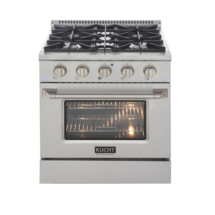 Kucht 302 30” Pro Class Dual Fuel Stove in Stainless Steel