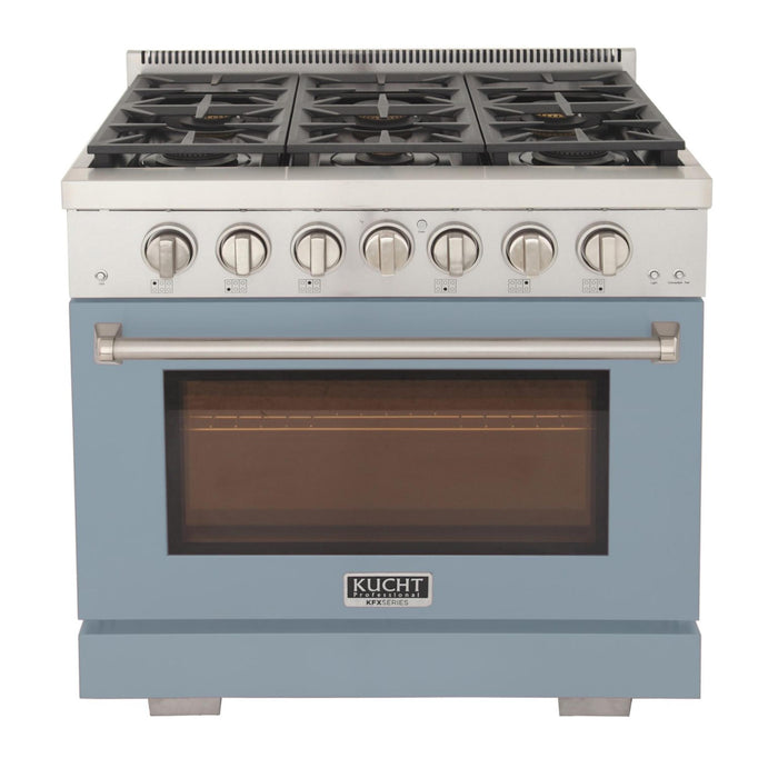 Kucht 360 LP 36" Pro Class Gas Range in Light Blue