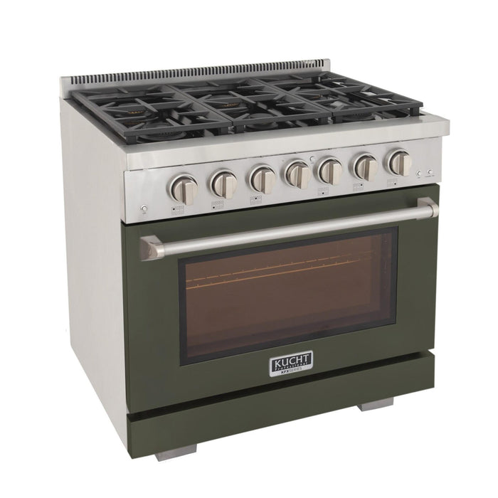 Kucht 3600X LP 36" Pro Class Gas Range in Green