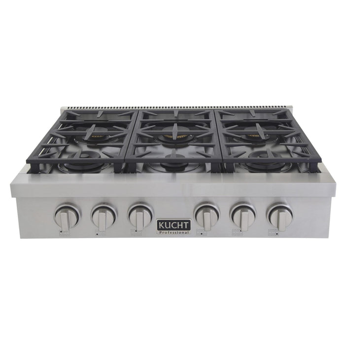 Kucht KFX489T Lp Pro Class Gas Range Top in Stainless Steel