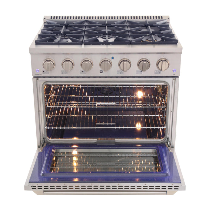 Kucht 361 36" Pro Class Gas Range in White Customized Rose