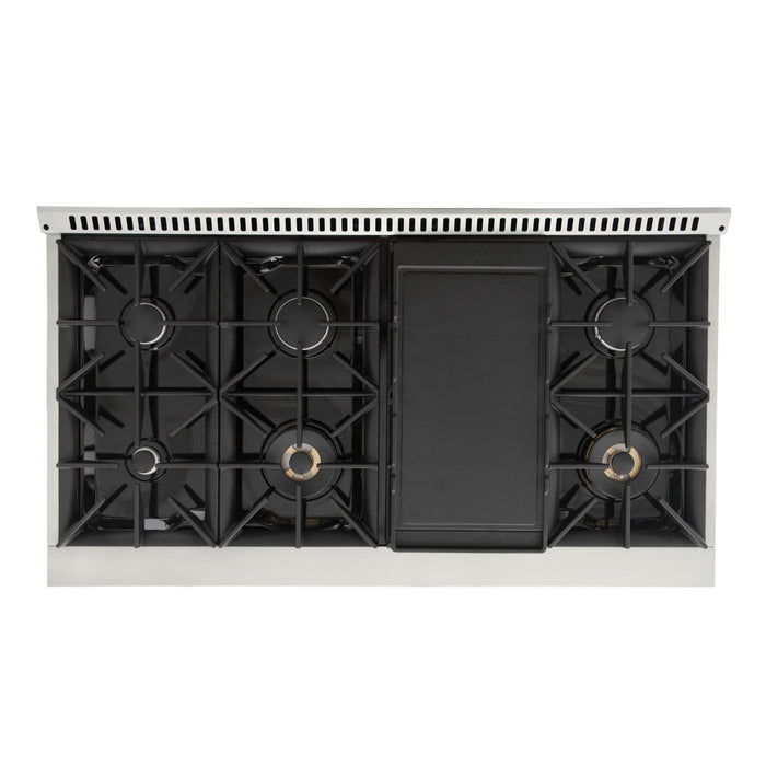 Kucht 481 LP 48" Pro Class Gas Range in Black Customized Gold