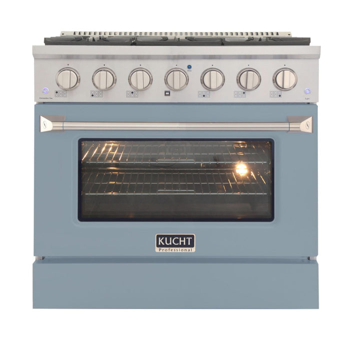 Kucht 361 36" Pro Class Gas Range in Light Blue