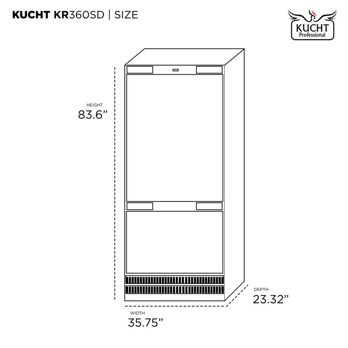 Kucht KR360SD Counter-Depth Panel-Ready Single Door Refrigerator in Stainless Steel