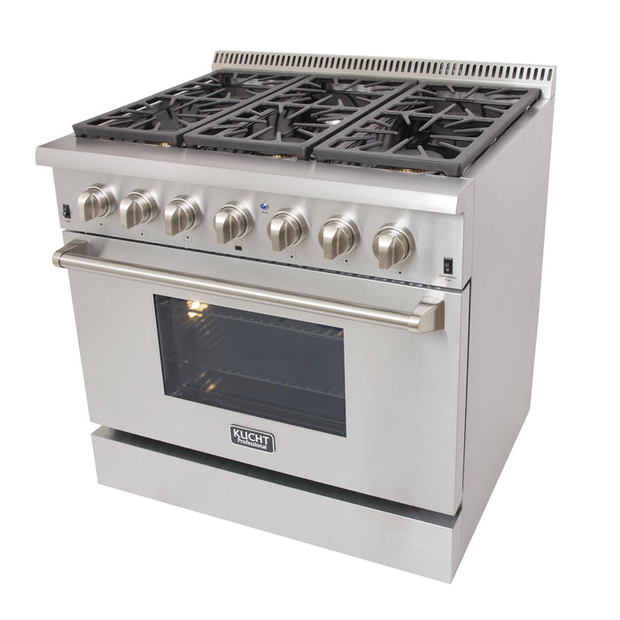 Kucht 366F LP 36” Pro Class Dual Fuel Stove in Stainless Steel