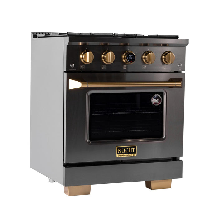 Kucht 304 Lp 30” Pro Class Dual Fuel Range in Dark Titanium Stainless Steel