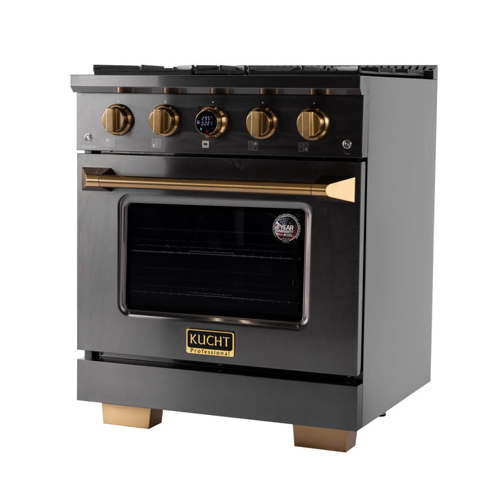 Kucht 304 Lp 30” Pro Class Dual Fuel Range in Dark Titanium Stainless Steel