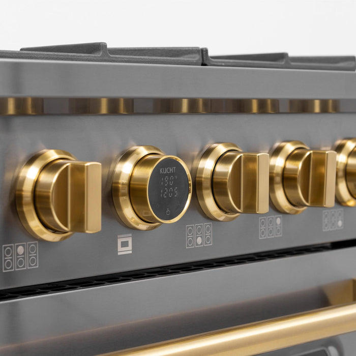 Kucht KXD 36” Pro Class Dual Fuel Range in Dark Titanium Stainless Steel