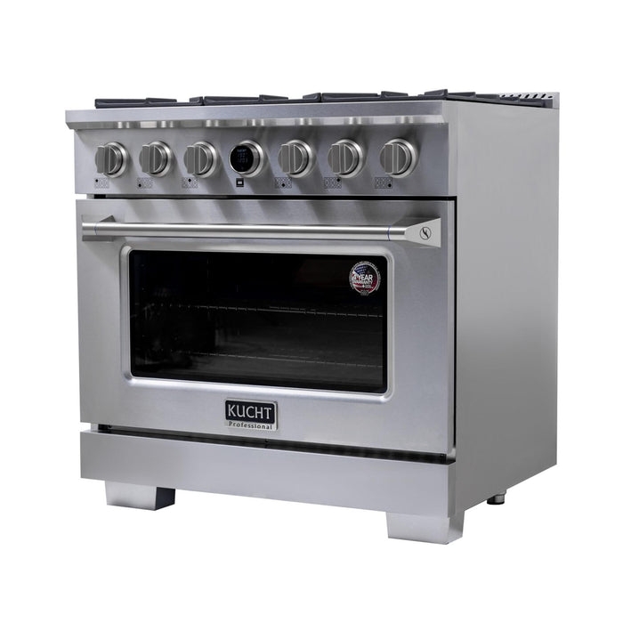 Kucht 36ss 36” Pro Class Dual Fuel Range in Stainless Steel