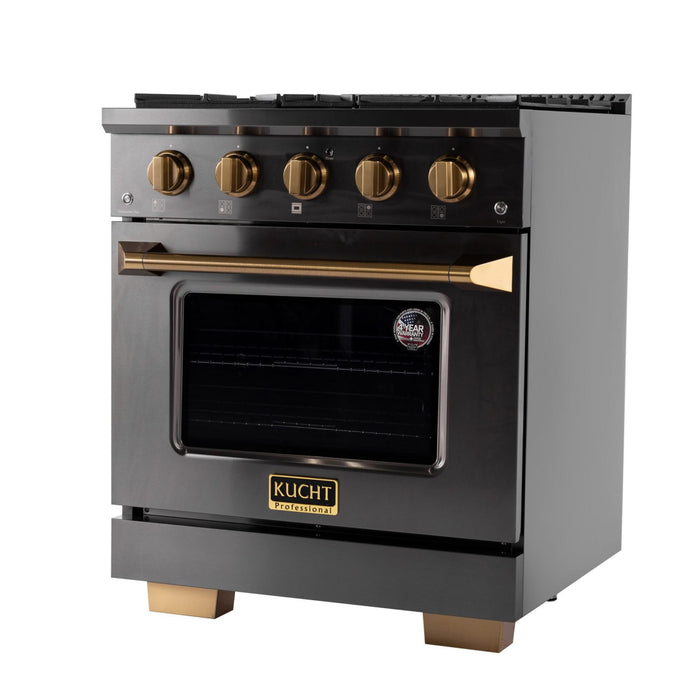 Kucht 303 LP 30" Pro Class Gas Range in Dark Titanium Stainless Steel