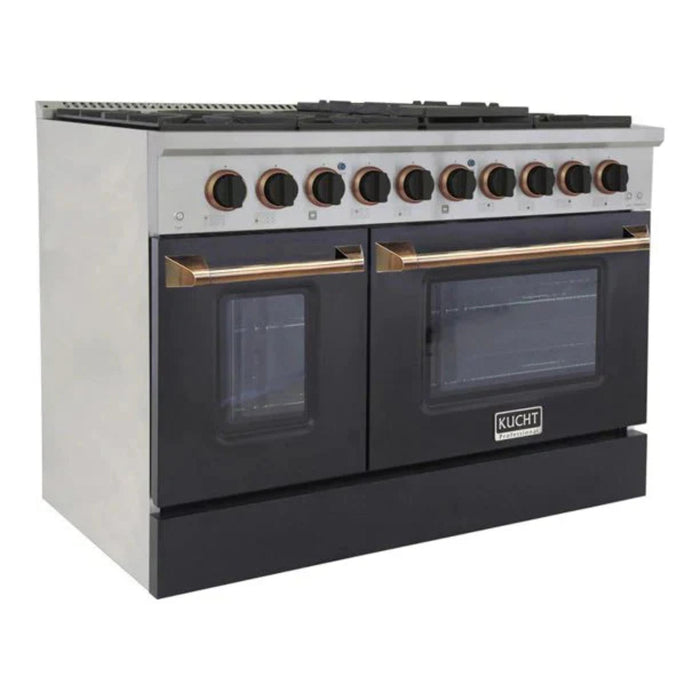 Kucht 481 LP 48" Pro Class Gas Range in Black Customized Rose
