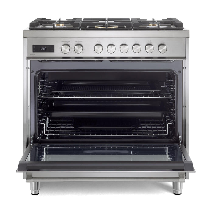 Verona Ultima 36-Inch 5.0 Cu. Ft. Colored Dual Fuel Freestanding Range with Five Brass Burners and Dual Convection Oven