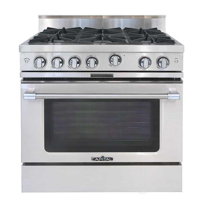Capital Precision Series 36-Inch 5-25k BTU 6 Burner Single Door Classic Chef Range