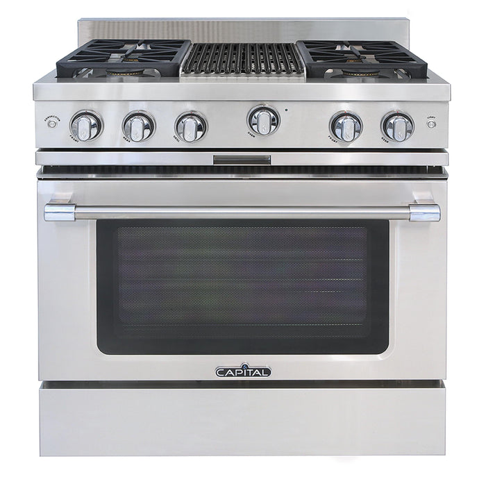 Capital Precision Series 36-Inch High BTU 4 Burner & Grill Single Door Classic Chef Range