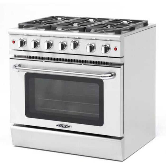 Capital Precision Series 36-Inch High BTU 6 Burner Single Door Classic Chef Range