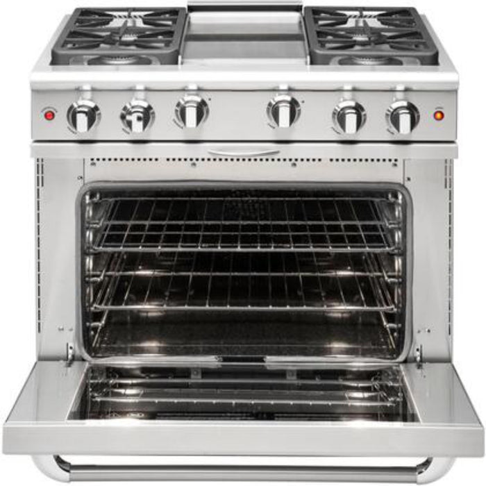 Capital Precision Series 36-Inch High BTU 4 Burner & Griddle Single Door Classic Chef Range