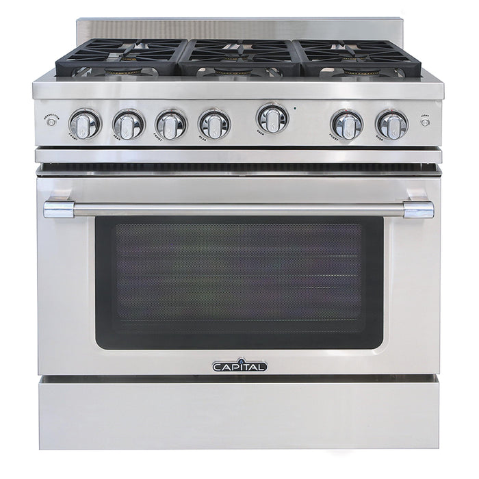 Capital Precision Series 36-Inch High BTU 6 Burner Single Door Classic Chef Range
