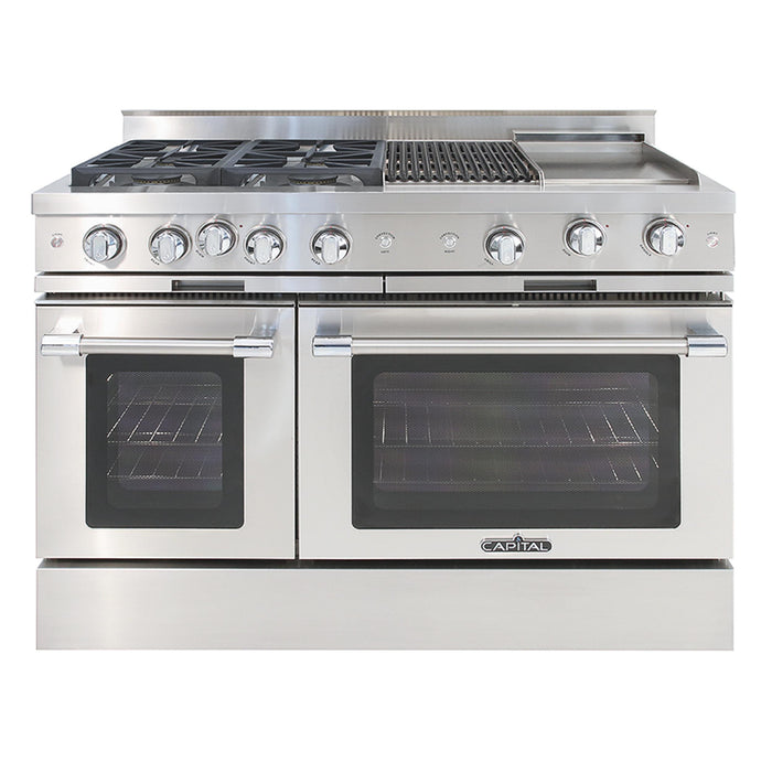 Capital Precision Series 48-Inch High BTU 4 Burner, Grill, & Griddle Double Door Classic Chef Range