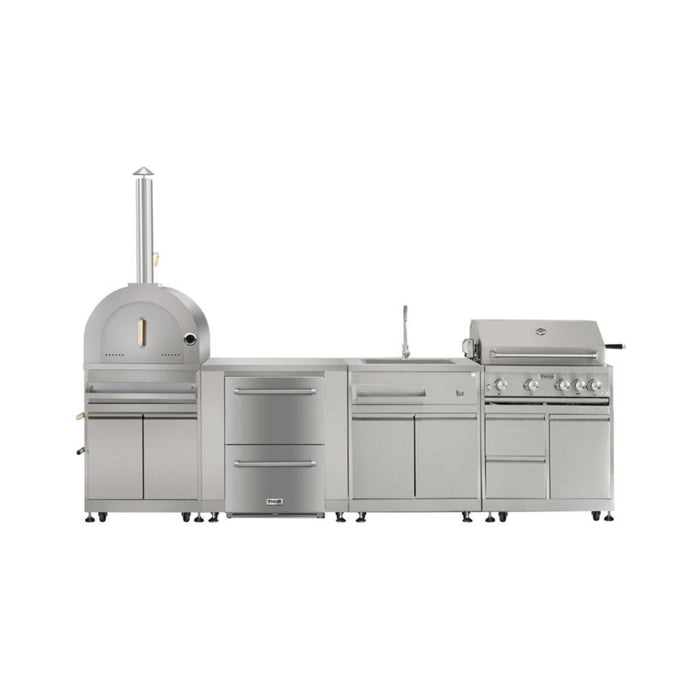 Thor Kitchen Outdoor Wood-Fired Pizza Oven and Cabinet