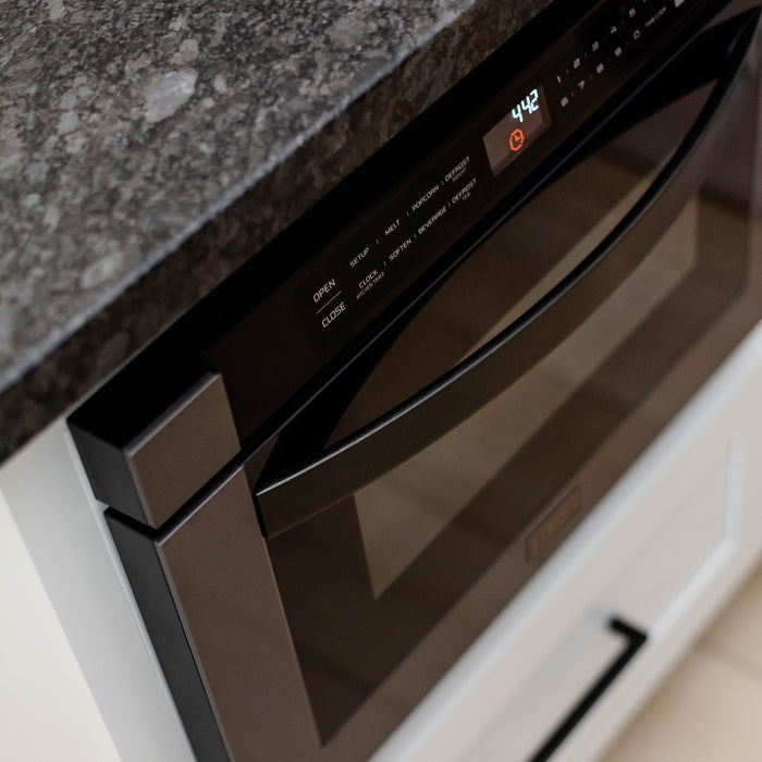 ZLINE 24" 1.2 cu. ft. Built-in Microwave Drawer in Black Stainless Steel