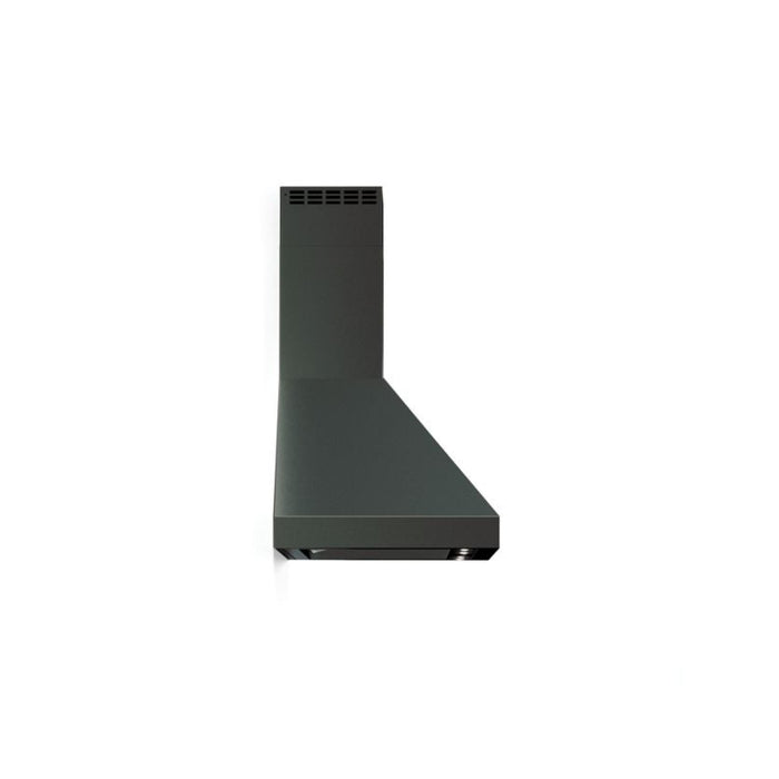Verona 36-Inch Designer Series Matte Black Chimney Wall Mount Range Hood with 600 CFM, 4 Speed Fan and LED Lighting