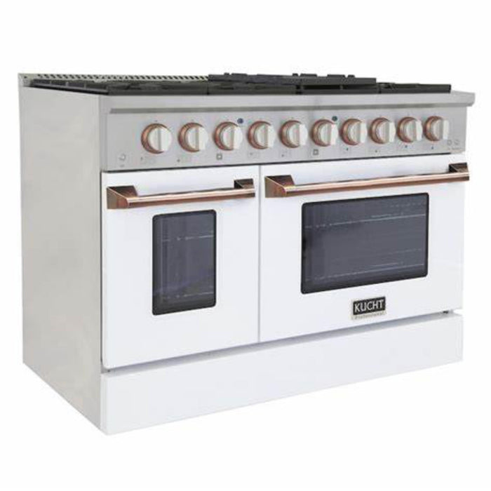 Kucht 481  LP 48" Pro Class Gas Range in White Customized Rose
