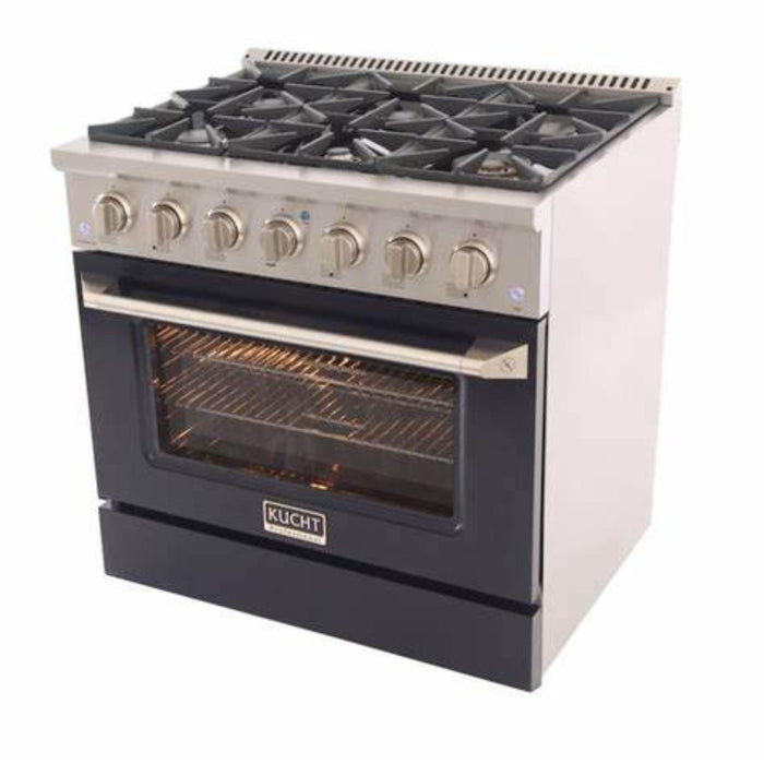Kucht 362 LP 36” Pro Class Dual Fuel Range in Black Customized Rose