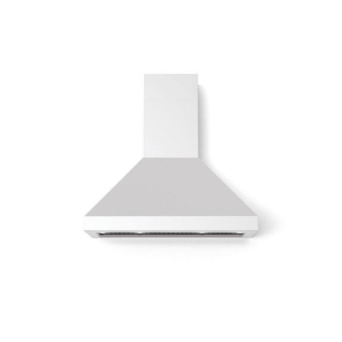 Verona 36-Inch Designer Series White Chimney Wall Mount Range Hood with 600 CFM, 4 Speed Fan and LED Lighting