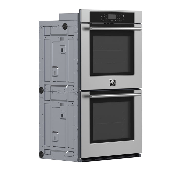 Forno Villarosa 30-Inch Built-In Double Wall Oven, Stainless Steel, Convection Cooking, Touch Control Panel, Self-Cleaning Function