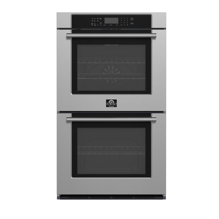 Forno Villarosa 30-Inch Built-In Double Wall Oven, Stainless Steel, Convection Cooking, Touch Control Panel, Self-Cleaning Function