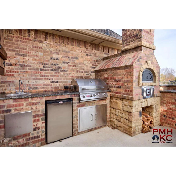 Chicago Brick Oven CBO-750 Hybrid DIY Kit Built-In Commercial Propane and Wood Fired 6-Piece Pizza Oven
