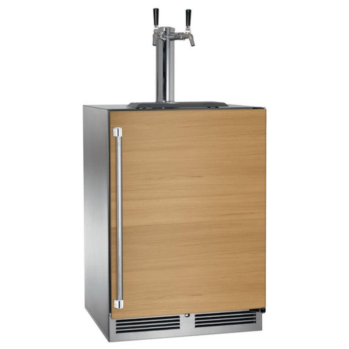 Perlick C-Series 24" Indoor Beer Dispenser, Dual Tap, Panel-Ready Solid Door