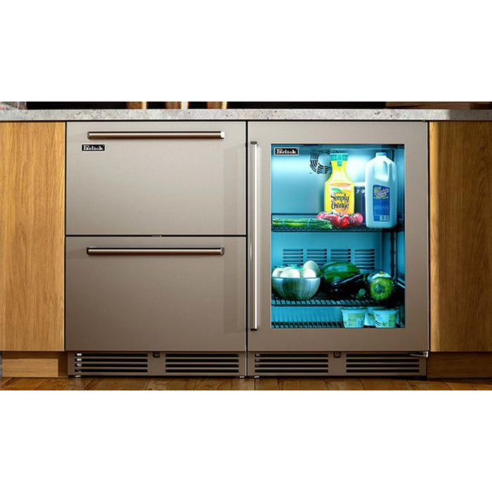 Perlick Signature Series 3.1 cu.ft Indoor Refrigerator, Shallow Depth, Stainless Steel Glass Door