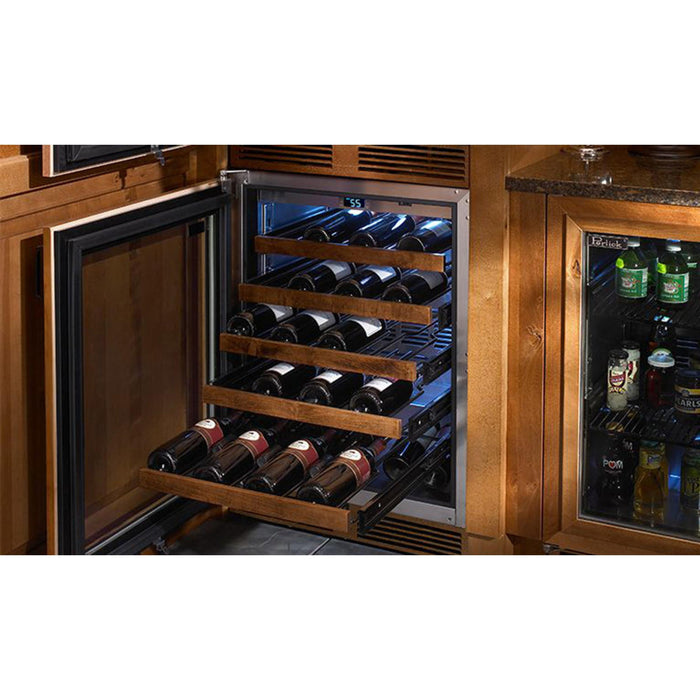 Perlick Signature Series 4.8 cu.ft Indoor Dual-Zone Wine Reserve with Fully Integrated Panel-Ready Glass Door, Right Hinge, and Lock  This keeps the title structure