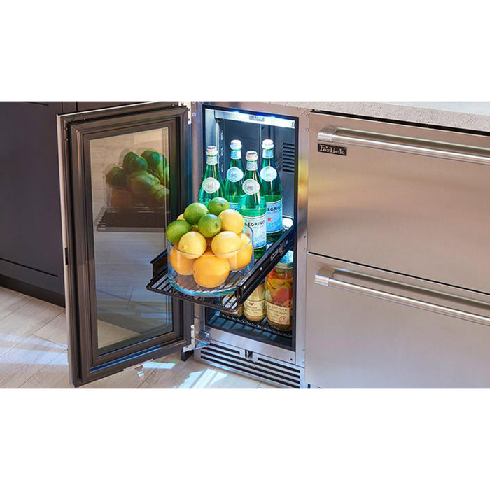 Perlick Signature Series 15" Indoor Refrigerator, Stainless Steel Solid Door, Hinge Right
