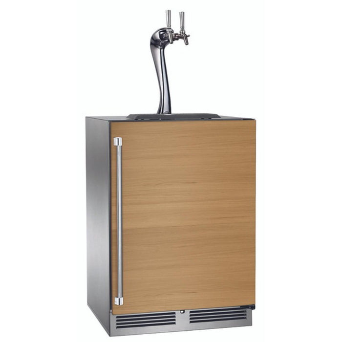 Perlick Signature Series 24" Indoor Adara Beer Dispenser – Dual Tap, Panel-Ready Solid Door