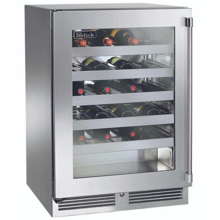 Perlick Signature Series 24" Indoor Wine Reserve, Stainless Steel Glass Door