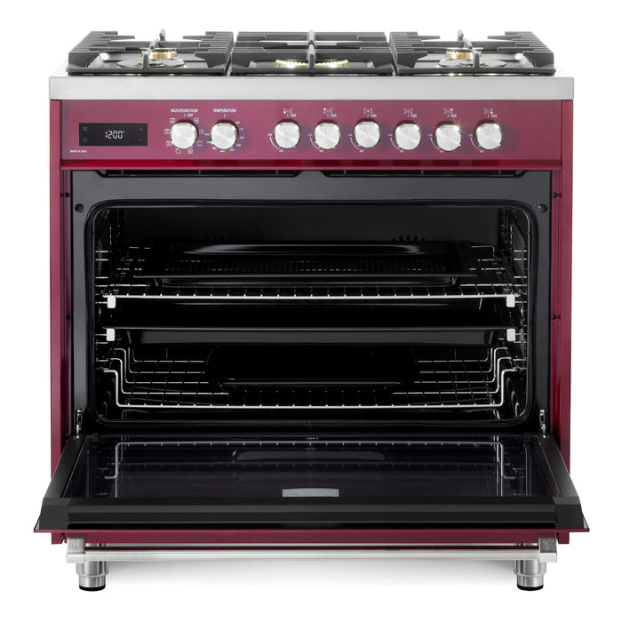 Verona Ultima 36-Inch 5.0 Cu. Ft. Colored Dual Fuel Freestanding Range with Five Brass Burners and Dual Convection Oven