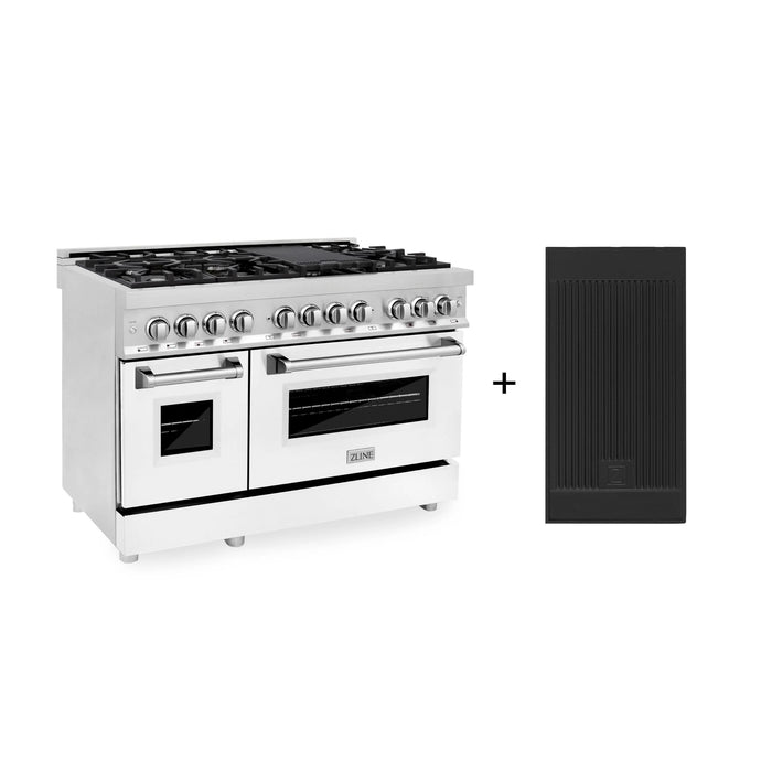 ZLINE Legacy Dual Fuel Range with White Matte Door and Griddle – 30", 36", and 48"