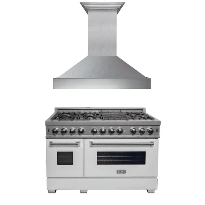 ZLINE 2KP-RASWMRH Series – 2-Piece Kitchen Packages with Dual Fuel Range and Convertible Vent Wall Mount Range Hood (30", 36", and 48")