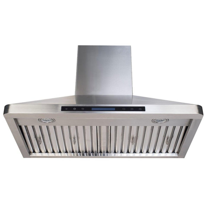 Verona 36-Inch Stainless Steel Chimney Range Hood with 600 CFM Blower, LED Lighting and Multi-Speed Fan