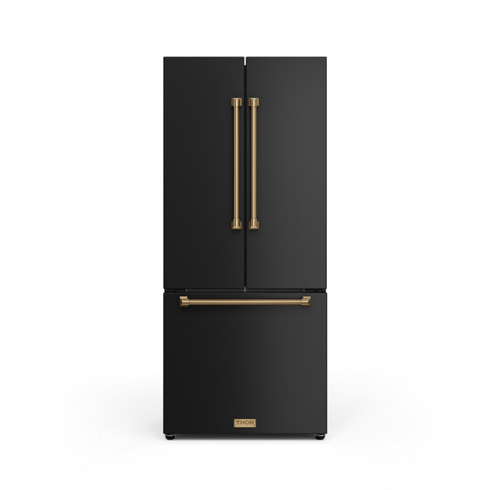 Thor Kitchen RF3017FFD00 30 Inch 17.5 Cu Ft French Door Counter Depth Refrigerator with Ice Maker in Matte Black – Gordon Ramsay Series