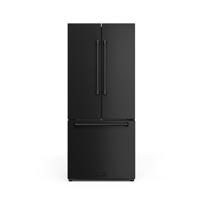 Thor Kitchen RF3017FFD00 30 Inch 17.5 Cu Ft French Door Counter Depth Refrigerator with Ice Maker in Matte Black – Gordon Ramsay Series