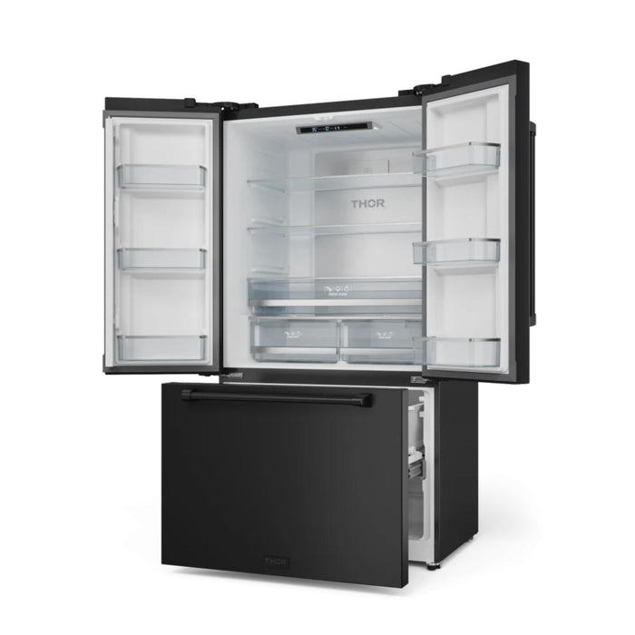 Thor Kitchen RF3621CTD00 36 Inch 20.3 Cu Ft French Door Counter Depth Refrigerator with Ice Maker in Black