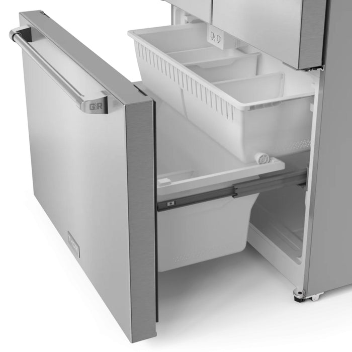 Thor Kitchen RF3621CTD99 36 Inch 20.3 Cu Ft French Door Counter Depth Refrigerator | Gordon Ramsay Series