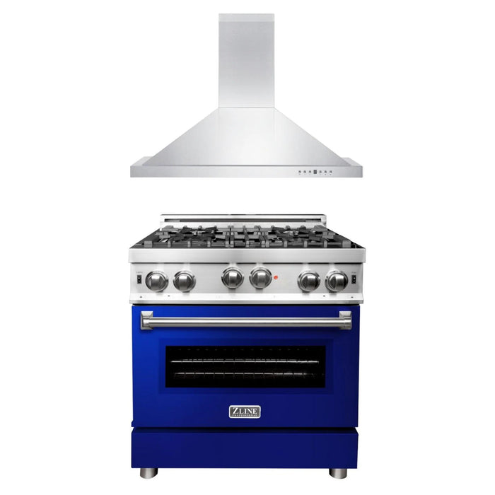 ZLINE 30" & 36" Kitchen Package with Stainless Steel Gas Range and Convertible Vent Range Hood